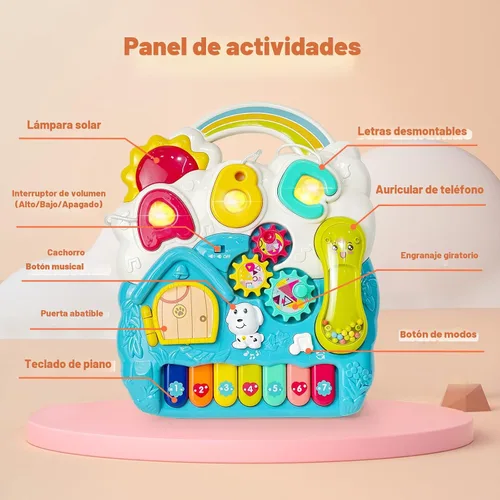 Vista 5 de Sit to Stand Baby Walker Toy - Centro de actividades con música y luz Azul