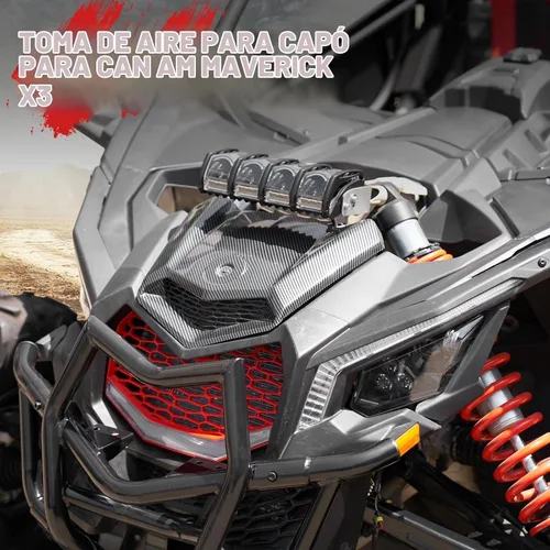 Vista 2 de A & UTV PRO Cuchara de capó Turbo con patrón de fibra de carbono para Can-Am Maverick X3 XDS XRS MAX Turbo R 2017-2024 2025, accesorios de kit