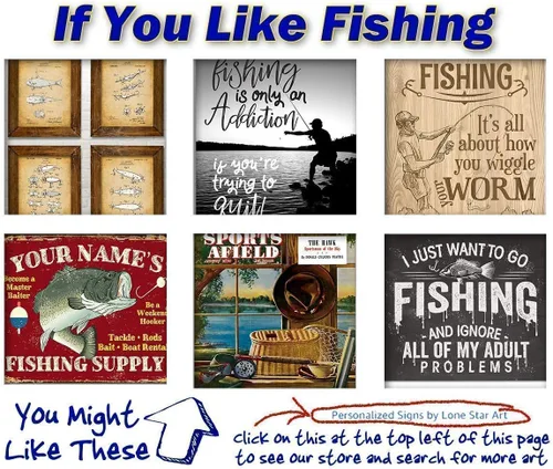 Vista 8 de Fishing Rod and Reel Patent Print - Great for Lake House Decor, Cabin and Beach Man Cave Sign, Fishing Wall Decor, Classic Gifts for Fisherman