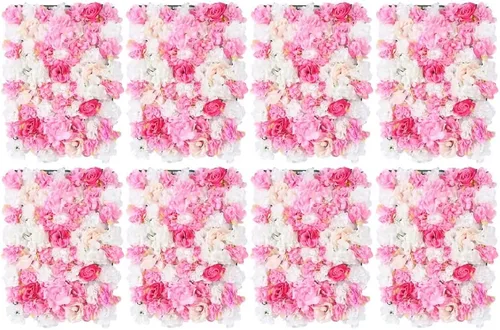 Vista 32 de Arreglo de flores artificiales para decoración de paredes; paneles decorativos con hortensias artificiales para el hogar, fiestas, bodas, Navidad