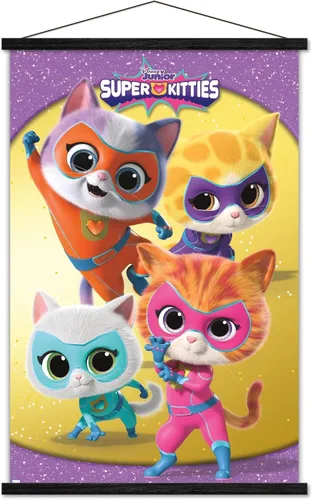 Vista 8 de Trends International Disney Junior Super Kitties - Póster de pared de grupo, 22.37 x 34.00 pulgadas, paquete de impresión premium y colgador