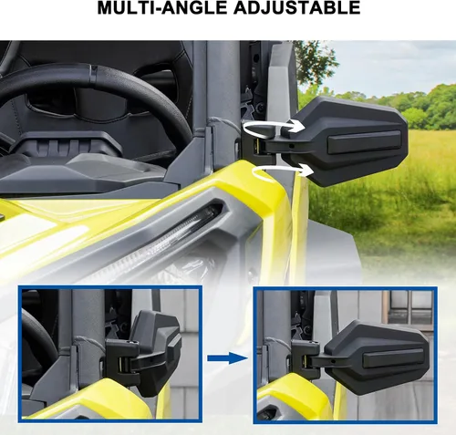 Vista 4 de SAUTVS Kit de espejo retrovisor central convexo ajustable y retrovisor lateral plegable para Can-Am Maverick Trail Sport Commander 2018-2026