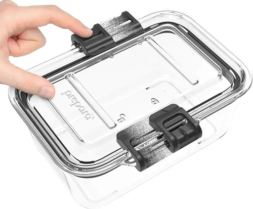 Vista 5 de Prepara Latchlok - Recipiente de almacenamiento de alimentos Tritan de 5.25 tazas, juego de 2, transparente