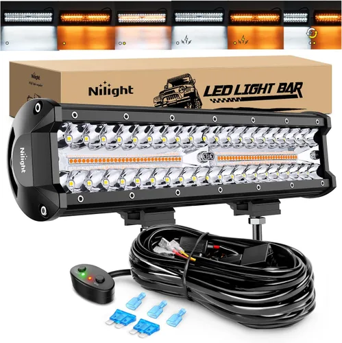 Vista 13 de Nilight ZH411-A 12” 12” 300 W, 300 W, triple fila de inundación Spot Combo 30000LM Led Off Road luces para camiones con juego de arnés de cableado