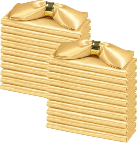 Vista 14 de SiinvdaBZX 100 servilletas de tela negra de 12 x 12 pulgadas, servilletas cuadradas de satén de tamaño pequeño, servilletas de cena suaves y sedosas