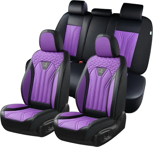 Vista 15 de FLORICH Fundas de asiento para automóviles, fundas de asiento impermeables, fundas de asiento de cuero para automóvil, paquete de 2, protector