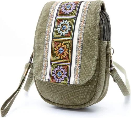 Vista 5 de Goodhan Mochila de lona vintage y bolso cruzado, juego de uso diario, Marrón, Goodhan Mochila y bolso cruzado de lona vintage