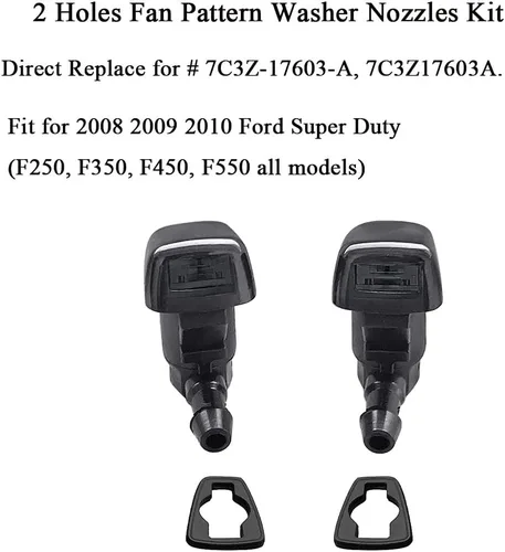 Vista 5 de 7C3Z-17603-A Boquillas de limpiaparabrisas de alta calidad para Ford Super Duty F250 F350 F450 F550 F550 Boquilla de chorro de líquido