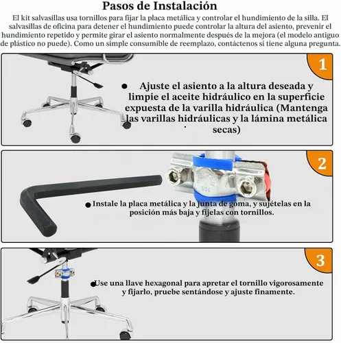 Vista 3 de Kit de ahorro de silla de oficina ajustable de 3 piezas, evita