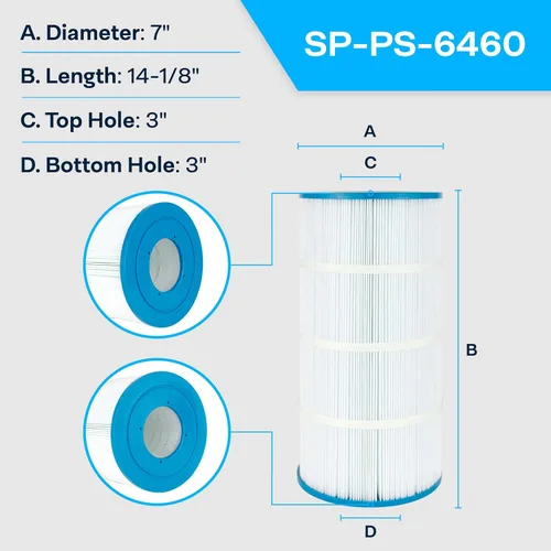 Vista 2 de SpiroPure Cartucho de repuesto para filtro de piscina Pentair CCP240 Pleatco PCC60 Unicel C-7469 Filbur FC-1975 R173572 para bañera de hidromasaje