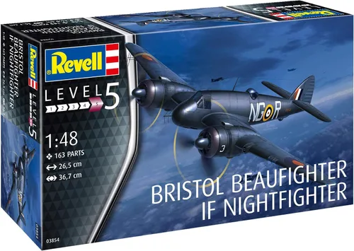 Vista 9 de Revell RV03854 03854 Beaufighter IF Nightfighter Plastic Model kit escala 1:48, sin pintar