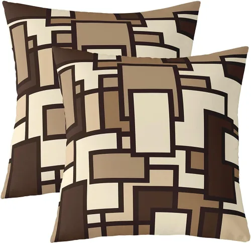 Vista 27 de Juego de 2 fundas de almohada abstractas de 16 x 16 pulgadas para niños, niñas, adolescentes, decoración de dormitorio, moderna a rayas, decoración