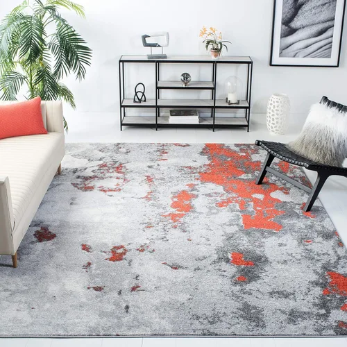 Vista 42 de SAFAVIEH Adirondack Collection - Alfombra decorativa, 2 pies 6 pulgadas x 4 pies, verde y gris, diseño abstracto moderno, no desprende pelusa
