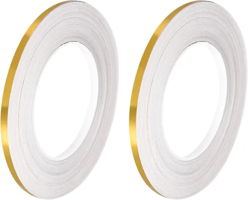 Vista 8 de uxcell 2 calcomanías autoadhesivas de papel de aluminio de 0.2 pulgadas x 164 pies para decoración de huecos, tira de cinta adhesiva impermeable