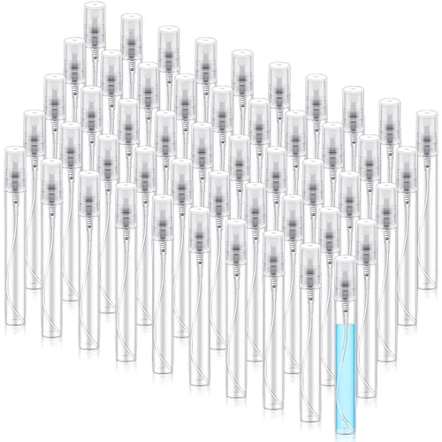 Vista 19 de Zhehao 1 mini botellas de spray de 0.2 fl oz de vidrio transparente para perfume, atomizador de perfume de niebla fina, portátil, recipientes vacíos