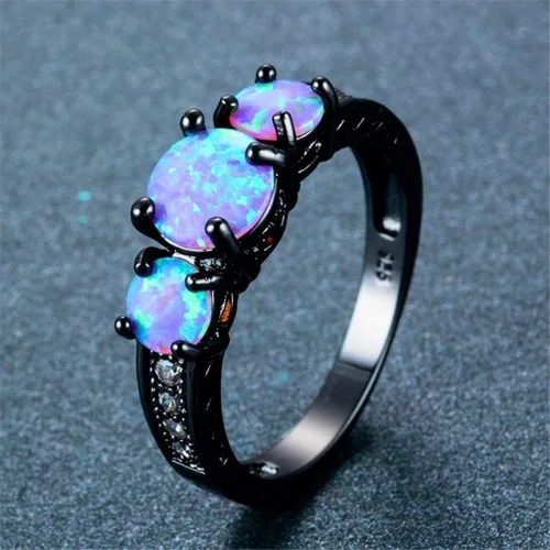 Vista 2 de Ai.Moichien - Anillos de compromiso para boda, estilo victoriano, ópalo