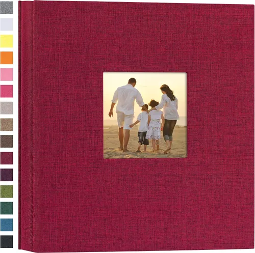 Vista 37 de potricher - Álbum de fotos pequeño para 100 fotos de 4 x 6 pulgadas, con portada de lino con foto, familiar, para bodas, aniversarios, bebés o Beige