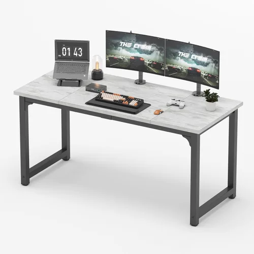 Vista 10 de NSdirect - Escritorio extra grande de 63 pulgadas XL para computadora, tiene una amplia mesa de trabajo para escritura, juegos y trabajo en casa