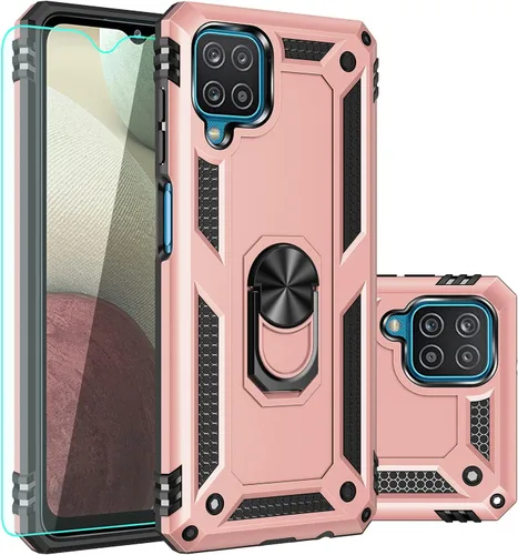Vista 11 de Funda para Galaxy A12, con protector de pantalla, grado militar, 16 pies, probada contra caídas con soporte magnético, funda protectora para Galaxy