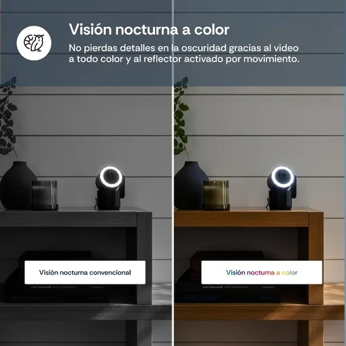 Vista 6 de Luna 2K Cámaras interiores para seguridad del hogar, WiFi de 2.4 GHz y 5 GHz, inclinación panorámica de 360 grados, foco integrado, seguimiento