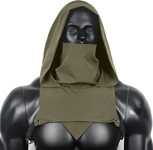 Vista 3 de L'VOW Sudadera con capucha impermeable de ninja para cosplay, unisex, máscara de capucha de pícaro, disfraz de Halloween, uso diario
