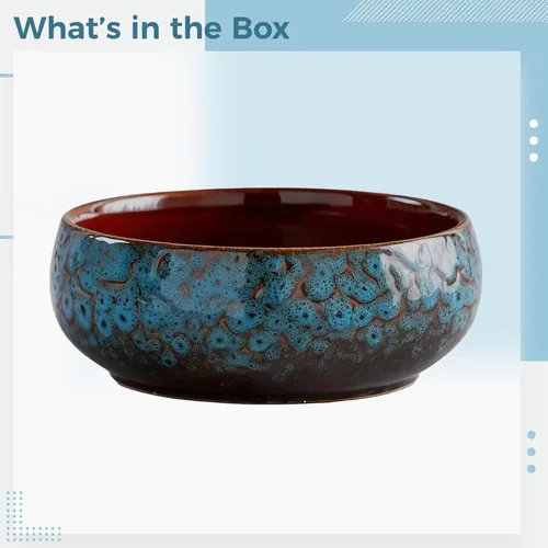 Vista 3 de Kung Fu Teaware Accessory, 2.6 X 6.5 In Ceramic Tea Wash Bowl, Reactive Glaze Lotus Planter Bowl