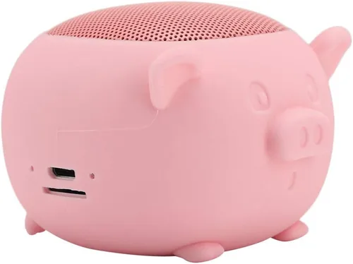 Vista 3 de Lindo altavoz Bluetooth, bonito cerdo mini altavoz portátil Bluetooth 5.0 micrófono integrado para decoración de escritorio, hogar, viajes, saliente