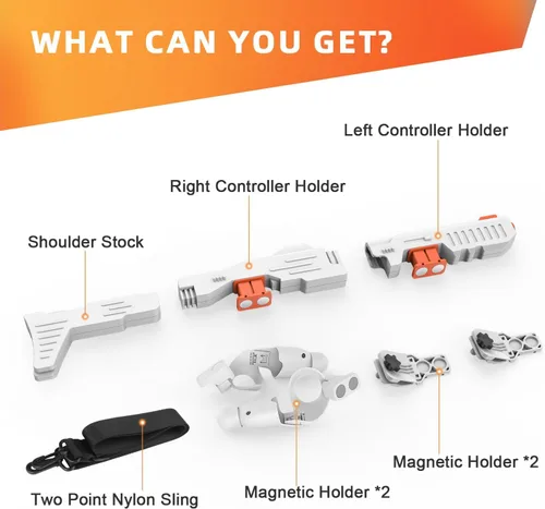 Vista 6 de Tyasoleil VR Handle Accessories for Meta Quest 2 & 3, Humanized Weighted Gun Stock for Oculus Quest 2 & 3, Enhance Control Feel, Realistic FPS