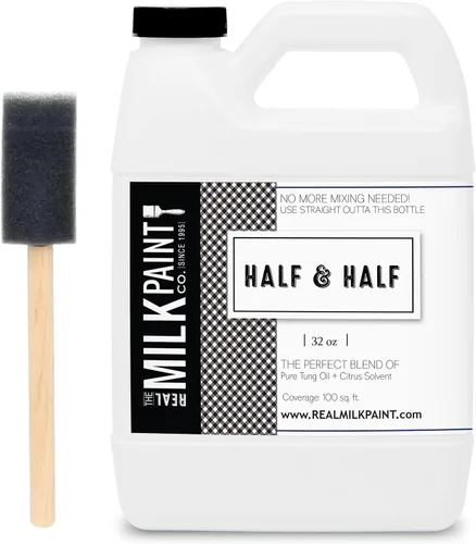 Vista 11 de Half & Half Galón 32 onzas 16 onzas Real Pintura de leche