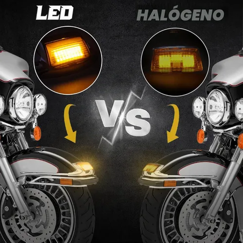 Vista 4 de Luces de guardabarros delanteros y traseros, luz de freno de punta de guardabarros LED compatible con Harley Electra Glide Road King Softail