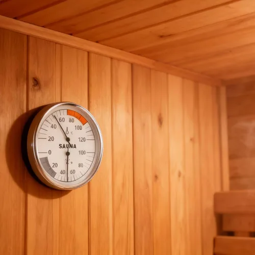 Vista 5 de Termómetro de sauna 2 en 1 e higrómetro, medidor preciso de temperatura y humedad para sala de sauna, saunas de vapor, accesorios de sauna