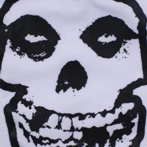 Vista 99 de AIBEARTY Traje de baño de dos piezas con estampado de calaveras para mujer, conjunto de bikini triangular de corte alto para fiesta, festival