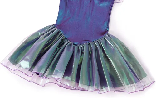 Vista 6 de AmzBarley Disfraz de sirena para niñas pequeñas, disfraz de princesa de cumpleaños, Halloween, cosplay, con accesorios