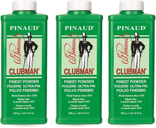 Vista 7 de Clubman Pinaud Finest Powder, polvo blanco clásico para hombres, protección contra el sudor y el olor corporal, 9 onzas x 1 paquete