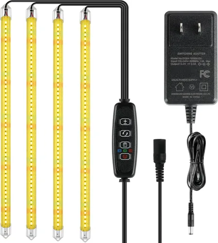 Vista 24 de iPower Luz LED de crecimiento con espectro completo para plantas de interior, cuello de cisne ajustable, 5 niveles regulables, 3 modos de Blanco