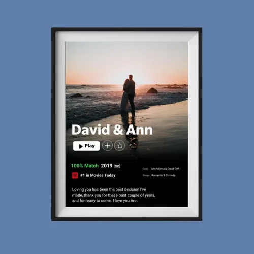 Vista 4 de Póster de película personalizado hecho a partir de tus fotos, regalo de San Valentín, aniversario, Navidad, póster de película personalizado, póster