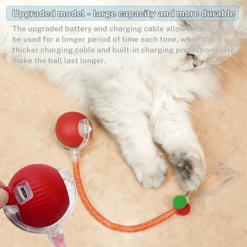 Vista 7 de Nuevo Juguete de Pelota para Gatos Mejorado - Speedy Tail 2.0 Juguete para Gatos, Pelota de Juguete Interactiva para Gatos, Juguetes Estimulantes