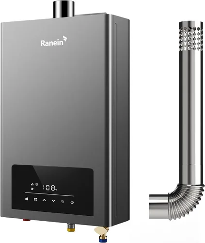 Vista 15 de Ranein Calentador de agua sin tanque de gas natural, panel de vidrio, hasta 3.17 GPM, 78,500 BTU, calentador de agua interior bajo demanda