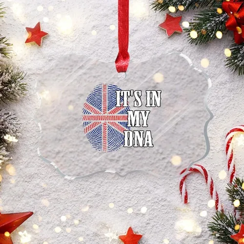 Vista 6 de Adorno de Navidad personalizado del Reino Unido 2023 It's in My DNA, adorno de huellas dactilares para decoración de árbol de Navidad, recuerdo