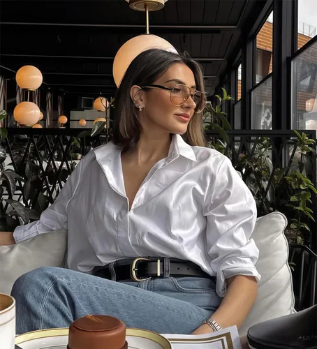 Vista 8 de Lentes de sol estilo aviador retro dorados para mujeres y hombres, 2025 de metal de gran tamaño de los años 70