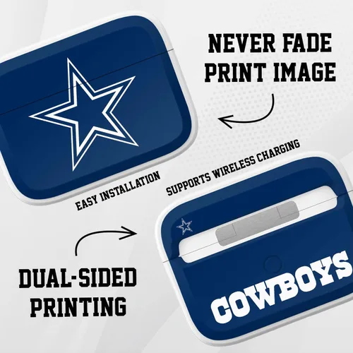 Vista 4 de GAME TIME Dallas Cowboys HDX - Funda compatible con Apple AirPods Pro 1 y 2 (clásico)