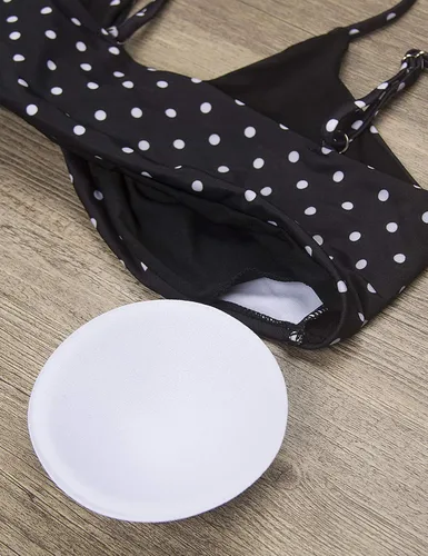 Vista 5 de Blooming Jelly - Conjunto de bikini de cintura alta, traje de baño de dos piezas con nudo en la parte superior para mujer