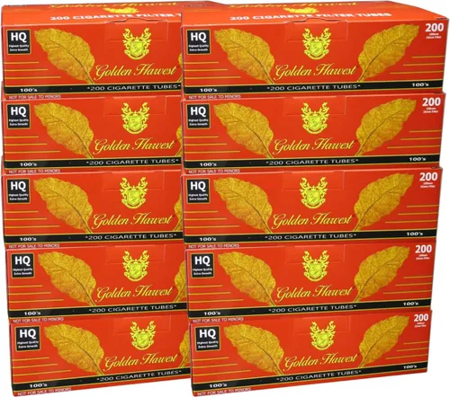 Vista 5 de Golden Harvest - Tubos para cigarrillos de color azul claro de 3.937 in, 200 unidades por caja, 2000 tubos RYO (paquete de 10)