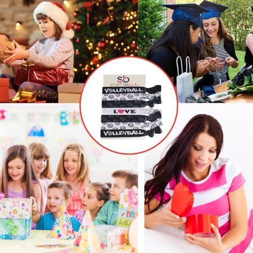 Vista 8 de SportyBella - Accesorios para el cabello de voleibol para niñas, elásticos