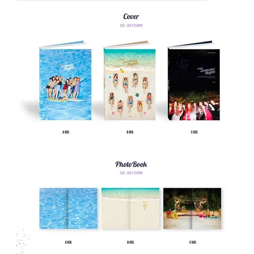 Vista 2 de TWICE 2nd Special Album - SUMMER NIGHTS A Ver Photobook Lyrics Poster Polaroid PostCard DIY Paper PostCard PhotoCard FREE GIFT K-pop Sealed
