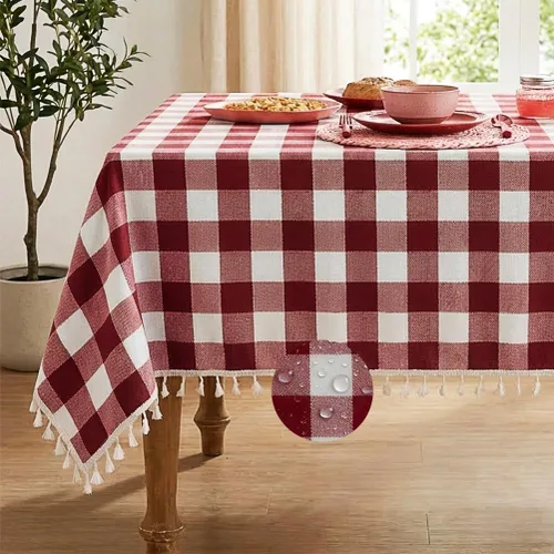 Vista 14 de Deep Dream Mantel rectangular para mesa, manteles rústicos impermeables de algodón y lino, manteles de estilo granja sin arrugas para fiestas