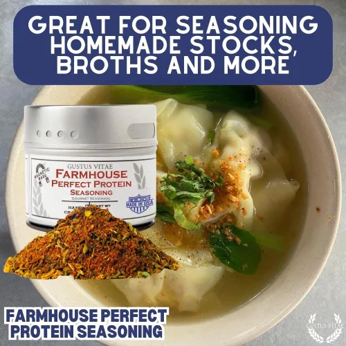 Vista 5 de Farmhouse Perfect Protein Seasoning – Auténtica mezcla de especias gourmet y condimento artesanal – Sin OGM – 2.5 oz – Lote pequeño – Lata magnética
