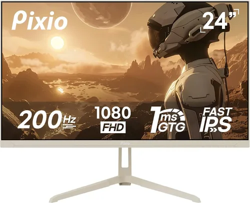 Vista 13 de Pixio PX246 Wave Beige 24 pulgadas 120Hz Frecuencia de Actualización Resolución FHD 1080p Panel IPS 4ms GTG Tiempo de Respuesta Monitor