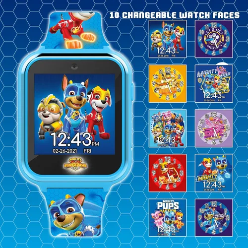 Vista 6 de Reloj inteligente Accutime Paw Patrol con cámara para niños y bebés - Reloj inteligente interactivo para niños y niñas con juegos, grabadora de voz