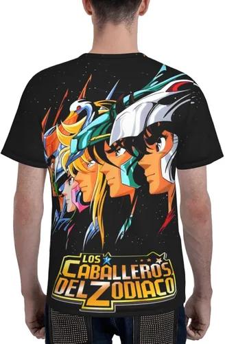 Vista 5 de Saint Anime Seiya - Camiseta de manga corta para hombre, suave, casual, unisex, cuello redondo, camiseta de entrenamiento